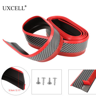 Uxcell 250*5.5cm Car Bumper Lip Rubber Car Bumper Protectors Exterior Mouldings Bumper Lip Strip black or carbon fiber color