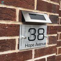 2021LED Solar Powered Wall Light LED Doorplate Lamp Stainless Outdoor Apartment House Porch Numbers Light Home Decoration Lighting