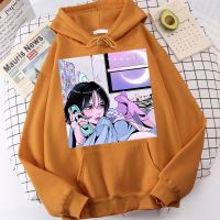 Cute Girl On The Phone Art Illustration Hoodies Male Vintage Fleece Sweatshirt Gorgeous Fashiontops Soft Spiritual Hoodie Men Size Xxs-4Xl