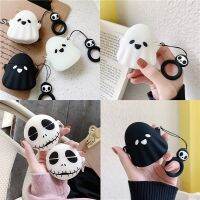 [SOSO 3C accessories] น่ากลัว Ghost Nightmare Skeleton ฝาครอบป้องกันสำหรับ AirPods 1 2 Case Pro 3หูฟังไร้สายบลูทูธเชลล์ซิลิโคน