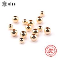 10PCS 2-4MM 14K Gold Filled beads 14K Gold jewelry Findings Accessories round smooth jewelry beads for bracelet&amp;necklace making Beads
