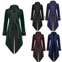 ยุคกลาง Steampunk Tailcoat ชุดฮาโลวีนสำหรับผู้ชาย Renaissance Pirate Vampire Gothic แจ็คเก็ต Vintage Warlock Frock Coat