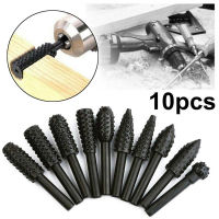 10 Pcs 1/4 6Mm Shank หัวเจาะแบบหมุนชุดเศษไม้แฟ้มดอกสว่านโรตารี่ Rasp ชุดสำหรับงานไม้