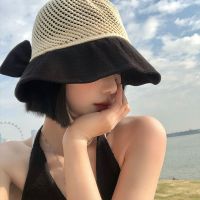 Bow hollow fisherman hat womens sun protection slim photo taking women summer UV