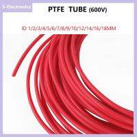 1เมตร สีแดงท่อ PTFE ID 0.5 1 2 2.5 3 4 5 6 7 8 10 12มิลลิเมตร F46ท่อฉนวนท่อแข็งอุณหภูมิความต้านทานการกัดกร่อน600โวลต์สำหรับ3D ชิ้นส่วนเครื่องพิมพ์