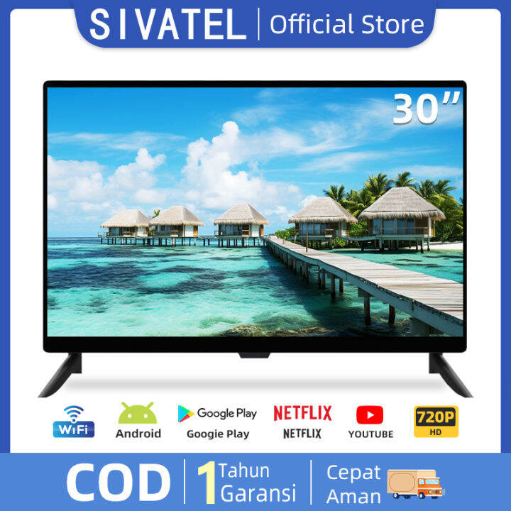 Sivatel Smart TV 30 inch Android TV FHD LED Digital Televisi Youtube