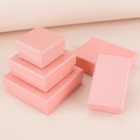 Pink jewelry gift box jewelry packaging carton jewelry storage box ring necklace box rectangular sponge lined carton