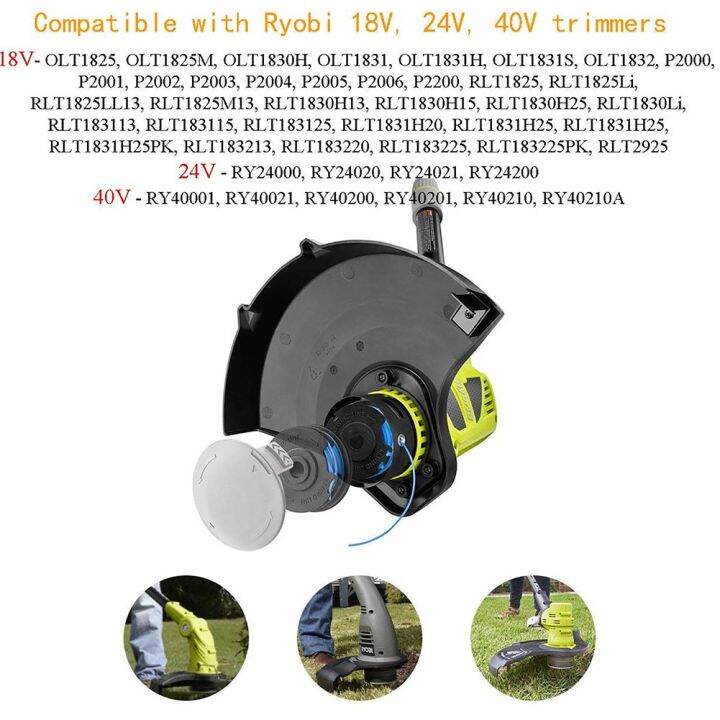 8-แกนม้วนสายและ2ชิ้นที่ครอบแกนม้วนสายพอดีกับ-ryobi-one-และ-ac14rl3a-เครื่องตัดหญ้า18โวลต์24โวลต์