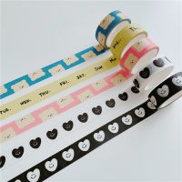 Ins Bear Black White Love Heart Decorative Adhesive Tape Masking Washi Tape Diy Scrapbooking Sticker Label Japanese Stationery TV Remote Controllers
