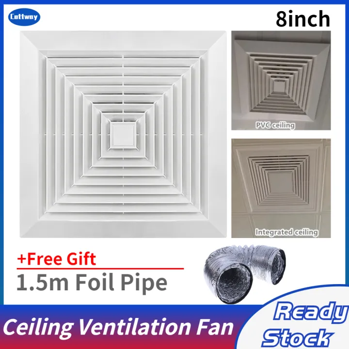 【Ready Stock】8 Inch Exhaust Fan Bathroom Ventilation Fan Ceiling ...