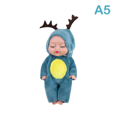 [HDD] Graceful ตุ๊กตาเด็กลายสัตว์น่ารัก3.5นิ้ว,ของเล่นตุ๊กตารีบอร์นจำลองนอนสำหรับเด็กทารก