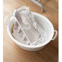 LAT ราวตากผ้า  Om-86634 - Drying rack multi-clip ที่ตากผ้าพับได้ พวงตากผ้า ไม้หนีบ 18 ตัว  ราวแขวนผ้า