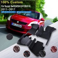 Leather Car Floor Mats For Suzuki Swift AZG412 413D 414 2011 2017 5door Waterproof Pad Car Floor Carpet Mat Rug Car Accessories