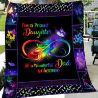 Im A Proud Daughter Of A Wonderful Dad In Heaven    flannel blanket, Birthday Gift   flannel blanket