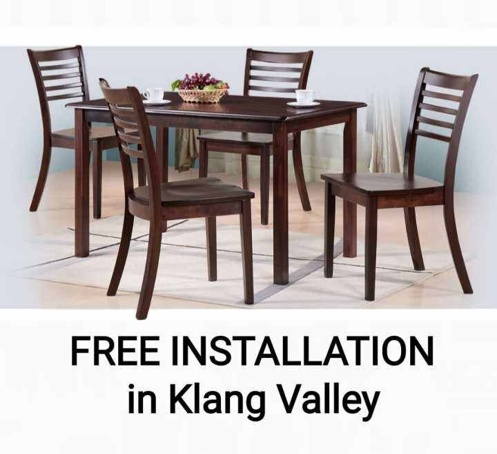 Q 10 Solid Wood 1+4 Dining Set / 1+4 Solid Wood Dining Set / Solid Wood