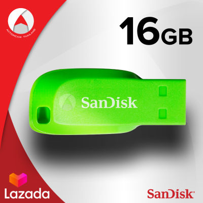 SanDisk CRUZER BLADE USB 2.0 แฟลชไดร์ฟ 16GB (SDCZ50C_016G_B35GE) Green เมมโมรี่ แซนดิส แฟลซไดร์ฟ ประกัน Synnex รับประกัน 5 ปี