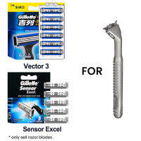 WholesaleGillette ความปลอดภัยมีดโกนใบมีด Super Sensor Excel ใบมีดเครื่องเปลี่ยนหัวผู้ชายเคราโกน Sharp ใบมีด10 Pcs จัดส่งฟรี