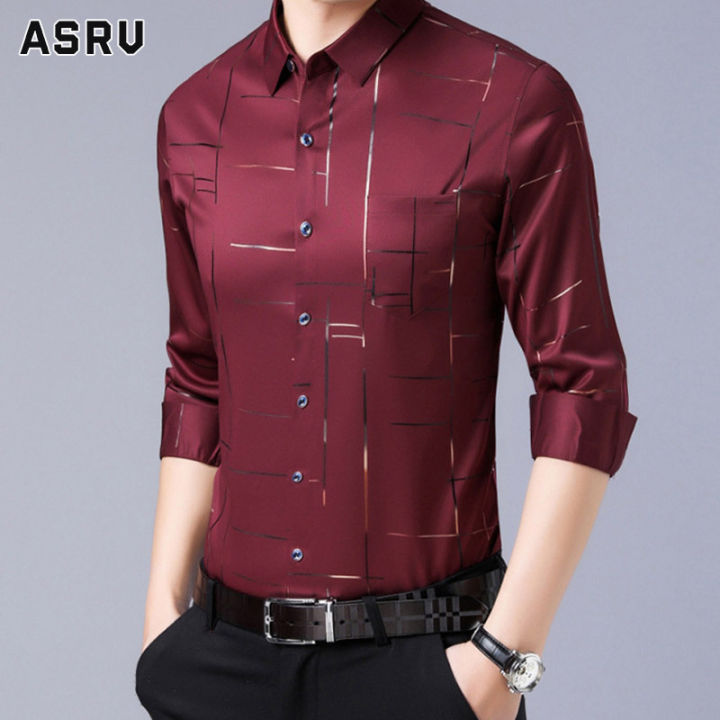 asrv-เสื้อเชิ้ตชาย-เสื้อเชิ้ตผู้ชาย-เสื้อเชิ้ตลำลองชาย-shirts-for-men-เชิ้ตผู้ชาย-เสื้อแขนยาวธุรกิจชายเสื้อเชิ้ตผ้าไหมน้ำแข็ง