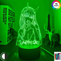 Led Night Light Zero Two sapphire Table 3d Lamp for Bedroom Decor Light Anime Waifu Gift Darling In The Franxx Zero Two Lamp