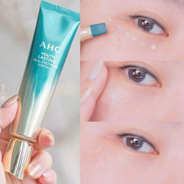 อายครีม-บำรุงรอบดวงตา-ขอบตาดำ-ครีมบำรุง-ahc-youth-lasting-real-eye-cream-for-face-1ml-x10ซอง-เอเอชซี-บำรุงใต้ดวงตา-ให้ดวงตาดูอ่อนเยาว์-ใต้ตาตึงกระชับขึ้น