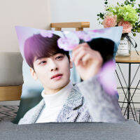 (ร้อน) KPOP Cha EunWoo หมอนสำหรับตกแต่งบ้านหมอนที่มองไม่เห็นซิปโยนปลอกหมอน40X40,45X45cm 0303