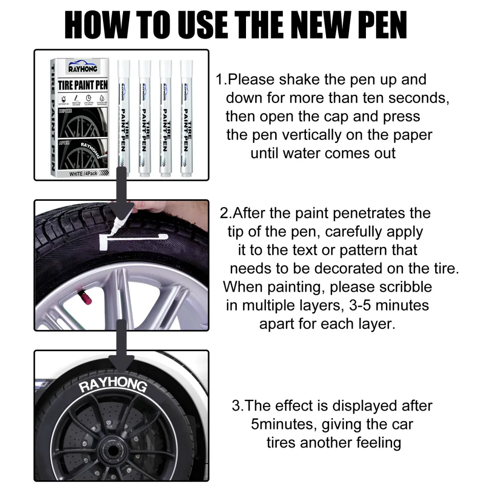 Waterproof Car Tyre Tire Tread Tire Paint Pen Marker DIY Art