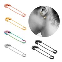 Stainless Steel Punk Pin Earrings Unique Design Paperclip Safety Steel Stud Fashion Earrings Elegant Women Man Rock Piercing Ma