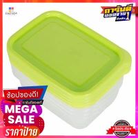 กล่องอาหารทรงเหลี่ยม Chef Box MICRON WARE รุ่น JCP-6072 ขนาด 600 มล. (แพ็ค 4 ใบ) สีเขียวSquare Food Box Chef Box MICRON WARE Model JCP-6072 Size 600 ml. (Pack 4 Pcs.) Green