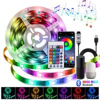 New 5V RGB LED Strip Light 28key Kit USB Power Bluetooth-compatible App Remote Voice Activated Flexible Led Tape Lamp 30LED/m LED Strip Lighting