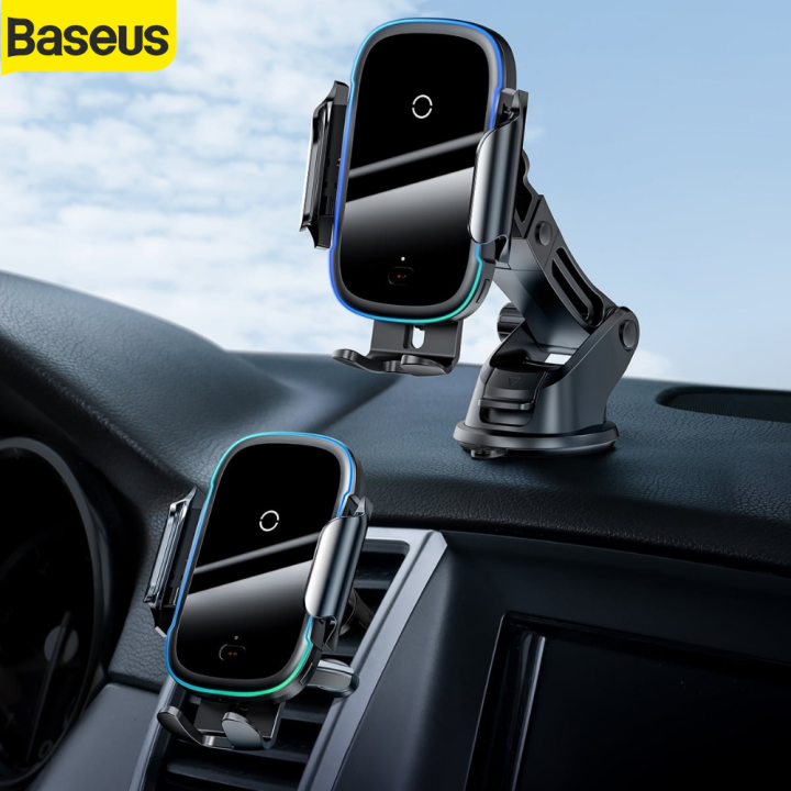 baseus-light-electric-holder-wireless-charger-car-mouths-ที่ชาร์จไร้สายอัจริยะและที่วางมือถือบนรถ-ที่วางโทรศัพท์-ที่ชาร์จในรถยนต์-ที่ชาร์จไร้สายในรถ