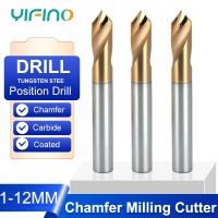 YIFINO คาร์ไบด์เคลือบ Chamfer Cutter เหล็ก 90 องศาทังสเตนเหล็กเจาะจุดคงที่ตําแหน่ง CNC เจาะ Chamfer Milling Cutter