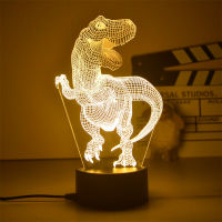 3D ไดโนเสาร์ไฟกลางคืนน่ารักเด็ก LED Dino โคมไฟน่ารัก USB อะคริลิแว่นตาตารางกลางคืนสำหรับเด็กของขวัญโคมไฟห้องนอนตกแต่ง