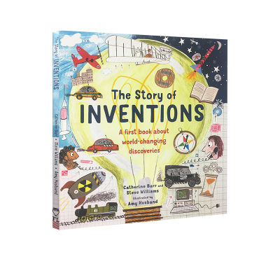 Original English version of the story of inventions hardcover childrens picture book human development history of transportation