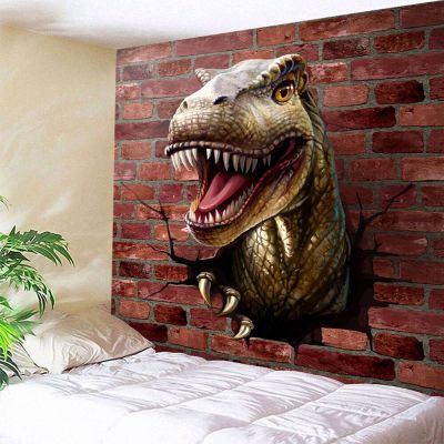 พรมลายภาพยนตร์ไดโนเสาร์3D พรมห้องผนังแขวนหอพักพรมศิลปะตกแร่งบ้านใช้ได้กับผ้าคลุมโซฟาผ้าปูโต๊ะ