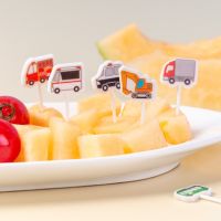 6pcs/set Cute Car Koala Cat Fruit Fork Kids Snack Dessert Decoration Forks Toothpick Lunch Salad Decor Accessories Cake Picks