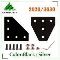 5 Hole Black/Silver Joint Board Plate Corner Angle Bracket Connection Strip for 3030 4040 Aluminum Profile 2020 corner bracket Hand Tool Parts Accesso