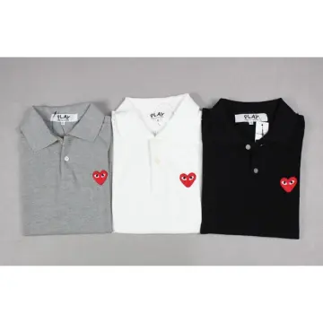 cdg polo shirt white