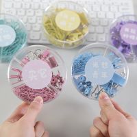 84pcs/box Kawaii Heart Metal Paper Clip Candy Color Binder Clips for Book Decorative Clip Set School Stationery PaperClips Cute