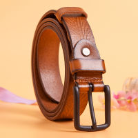 Hot 2.8cm Fashion Embossing Brown Women Belts Genuine Leather Black Buckle Jeans Female Waist Belt Waistband Size 105~110cm New