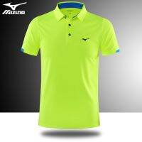 Mizuno แขนสั้นเสื้อยืดผู้ชายเสื้อโปโลแห้งเร็วกอล์ฟเทนนิสแบดมินตันปิงปองมาราธอนปก