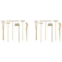 12X Mini Japanese Zen Garden Rake Bamboo Tool Set, Wooden Sandbox Sand Play Therapy Toy Kit