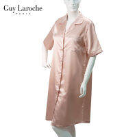 ชุดนอน แบรนด์ Guy Laroche ผ้าซาติน มิดี้ Midi  Home Shirt คอปก กระดุมหน้า ความยาวคลุมเข่า FG3752  two tone / GV3737 one tone ( M- L )