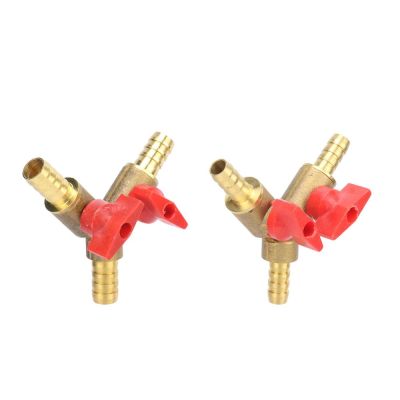 ✸ 8mm 10mm Hose Barb Y Shaped Three Way Brass Shut Off Ball Valve Pipe Fitting Connector Adapter For Fuel Gas Water Oil Air 1 Pc