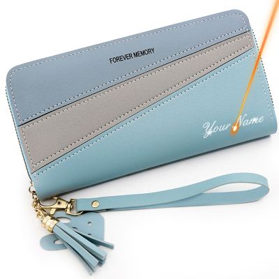 2023 New Long Women Wallets Cute Fashion Multifunctional Clutch Name Engraving Female Wallet Card Holder Luxury Womens Purses