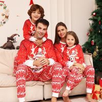 ชุดชุดนอนคริสต์มาสจับคู่ครอบครัว2023ชุดนอนคริสต์มาสปีใหม่พ่อแม่เด็กคู่รักชุดนอนดูครอบครัว