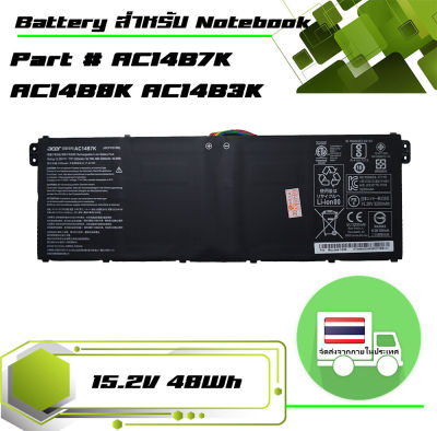 แบตเตอรี่ Acer battery เกรด Original สำหรับรุ่น V3-371 V3-111 Extensa 2508 2519 TravelMate B115-M Chromebook C810 C910  Nitro 5 AN515-51 Swift 3 SF315-41 SF315-41G , Part # AC14B7K AC14B8K AC14B3K