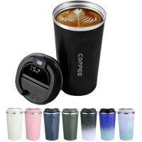 Smart Travel Coffee Cup Stainless Steel Insulated Cup Digital Temperature Display Novelty Mug Is Suitable For Hot/Ice Coffee