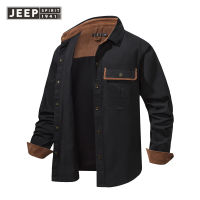 JEEP SPIRIT เสื้อขนาดใหญ่เสื้อแขนยาวผู้ชายใหม่เสื้อแจ็คเก็ตกันหนาวพิมพ์ลายสก๊อต