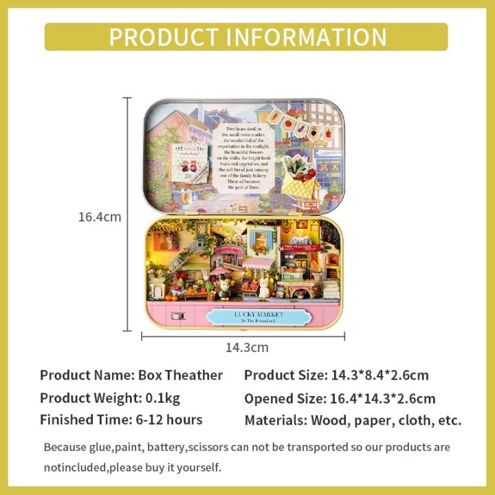 ready-stock-cutebee-diy-บ้านตุ๊กตา-ใหม่-theatre-พร้อมไฟ-led-diy-theatre-ประกอบเอง-มีไฟ