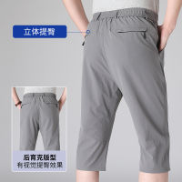 Outdoor Cropped Pants Men S Ice Silk Shorts In Summer 7 Pants Plus Size Sweatpants Quick-Drying Stretch Pants Men Pants